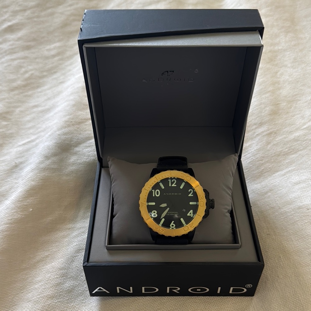 Android Black and Gold Watch